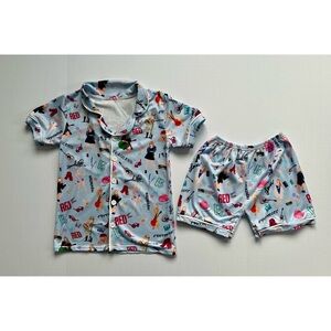 Kids Taylor Swift 1989 Blue Short Sleeve Shorts Set